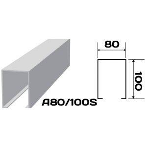 Реечный потолок «Кубообразная рейка» A80/100S (комплект) 