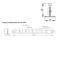 Подвесная система Албес T-24 Click Prim рейка несущая высота профиля 38мм, длина 3700мм, белый матовый