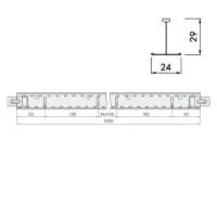 Подвесная система КНАУФ Т24 рейка несущая 3700x29 мм