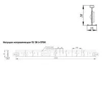 Подвесная система Албес T-15/38 Prim рейка несущая 15/38 высота профиля 38мм, длина 3700мм, черный