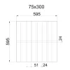 Грильято GL-24 Жалюзи ячейка 75x300, высота 34 мм, ширина 24 мм, черный