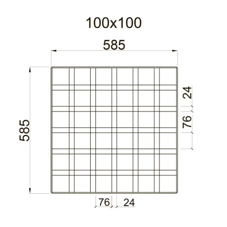 Грильято GL-24 ячейка 100x100, высота 34 мм, ширина 24 мм, черный