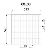 Грильято GL-15 ячейка 60x60, высота 37 мм, ширина 15 мм, белый оцинк