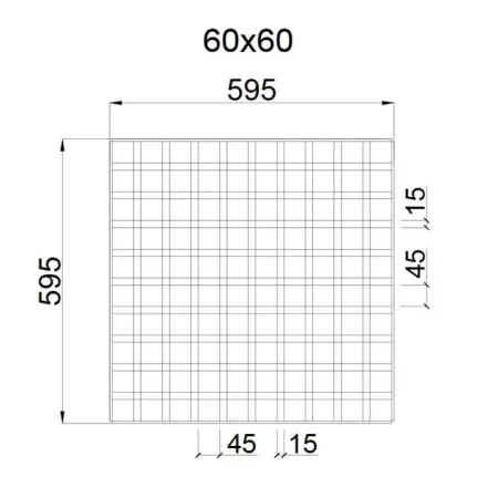 Грильято GL-15 ячейка 60x60, высота 37 мм, ширина 15 мм, черный оцинк