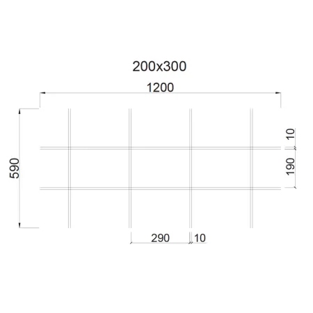 Грильято Жалюзи ячейка 300x200 мм, металлик матовый, высота 30 / 50 мм, ширина 10 мм