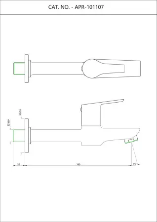 Кран для раковины с длинным корпусом Essco Aspire APR-CHR-101107 Хром