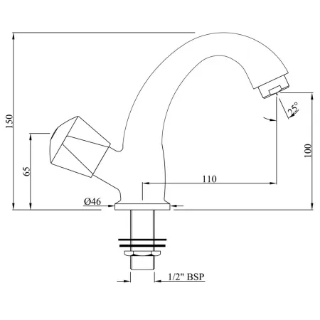 Кран для раковины Essco Tropical TQT-CHR-510 Хром