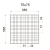 Грильято GL-24 ячейка 75x75, высота 34 мм, ширина 24 мм, металлик