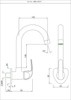  Кран для раковины в кухню Essco Orbit ORB-CHR-105347 Хром