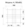 Грильято Нестандартная ячейка Модель 4 ячейка 180х60мм, белый матовый, высота 40 мм, ширина 10 мм