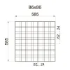 Грильято GL-24 ячейка 86x86, высота 34 мм, ширина 24 мм, металлик матовый