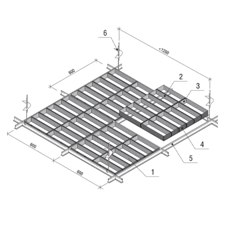 Грильято GL-24 Жалюзи ячейка 75x300, высота 34 мм, ширина 24 мм, черный
