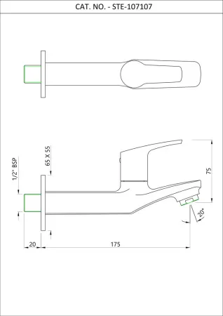 Смеситель для раковины с длинным корпусом Essco Stella STE-CHR-107107 Хром