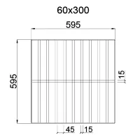 Грильято GL-15 Жалюзи ячейка 60x300, высота 37 мм, ширина 15 мм, белый матовый
