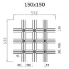 Грильято Пирамидальный ячейка 150х150мм, металлик, высота 42.5 мм, ширина 10 мм