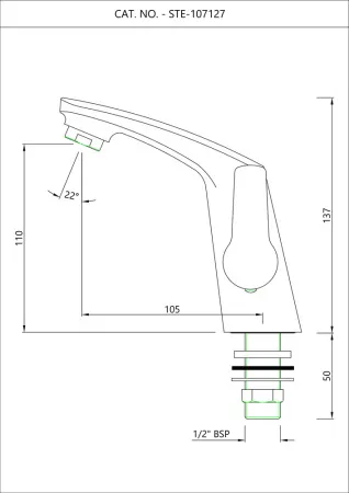 Смеситель для раковины с правосторонней ручкой управления Essco Stella STE-CHR-107127 Хром