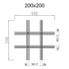 Грильято Пирамидальный ячейка 200х200мм, металлик матовый, высота 42.5 мм, ширина 10 мм