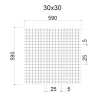 Грильято ячейка 30х30, высота 30 мм, ширина 5 мм, Палитра RAL