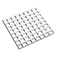 Грильято GL-24 ячейка 75x75, высота 34 мм, ширина 24 мм, сепер-хром