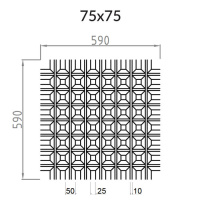 Грильято Пирамидальный ячейка 75х75мм, белый матовый, высота 42.5 мм, ширина 10 мм
