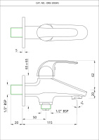 Двухходовой смесители с фланцем Essco Orbit ORB-CHR-105041 Хром