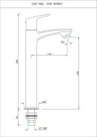Кран для раковины Essco Stella с высокой изливом STE-CHR-107021 Хром
