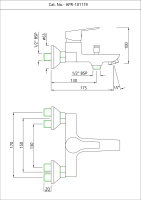 Однорычажный смеситель для ванны и душа Essco Aspire APR-CHR-101119 Хром